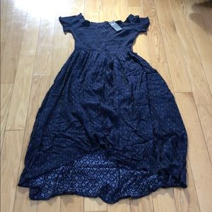 Hollister hi lo maxi dress lines boho navy